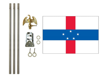 3'x5' Netherlands Antilles Polyester Flag with 6' Flagpole Kit