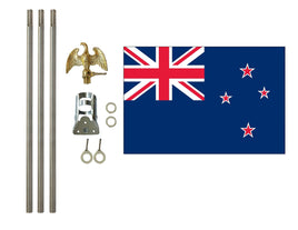 3'x5' New Zealand Polyester Flag with 6' Flagpole Kit