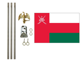 3'x5' Oman Polyester Flag with 6' Flagpole Kit