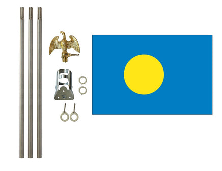 3'x5' Palau Polyester Flag with 6' Flagpole Kit