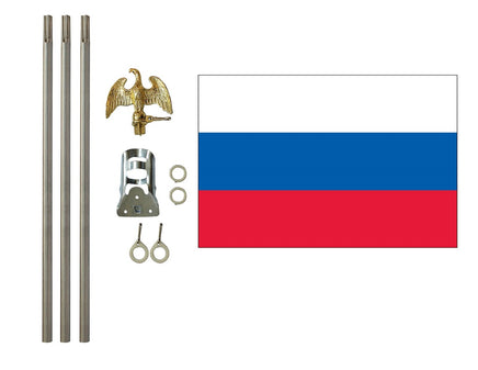 3'x5' Russia Polyester Flag with 6' Flagpole Kit
