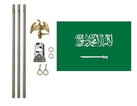 3'x5' Saudi Arabia Polyester Flag with 6' Flagpole Kit