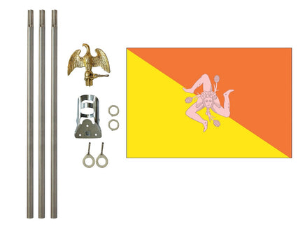 3'x5' Sicily Polyester Flag with 6' Flagpole Kit