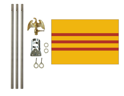 3'x5' South Vietnam Polyester Flag with 6' Flagpole Kit