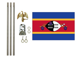 3'x5' Swaziland Polyester Flag with 6' Flagpole Kit