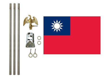 3'x5' Taiwan Polyester Flag with 6' Flagpole Kit