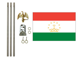 3'x5' Tajikistan Polyester Flag with 6' Flagpole Kit