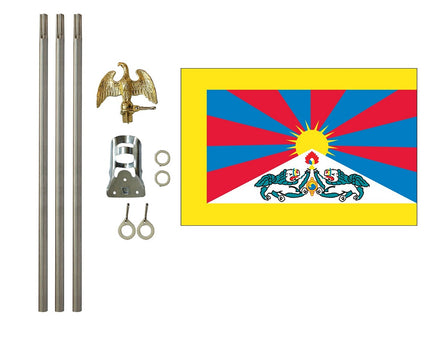 3'x5' Tibet Polyester Flag with 6' Flagpole Kit