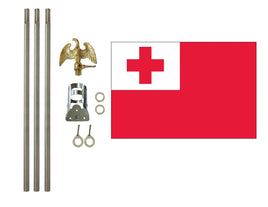 3'x5' Tonga Polyester Flag with 6' Flagpole Kit