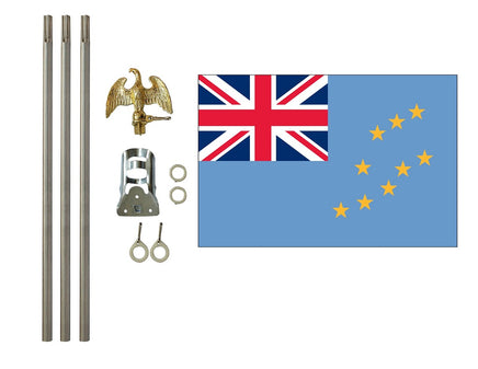 3'x5' Tuvalu Polyester Flag with 6' Flagpole Kit