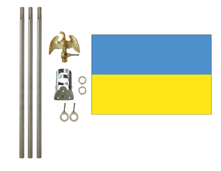 3'x5' Ukraine Polyester Flag with 6' Flagpole Kit