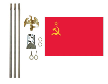 3'x5' USSR (1955-1991) Polyester Flag with 6' Flagpole Kit
