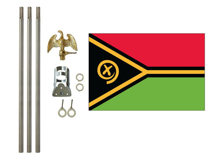 3'x5' Vanuatu Polyester Flag with 6' Flagpole Kit