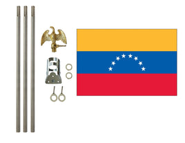 3'x5' Venezuela (No Seal) Polyester Flag with 6' Flagpole Kit