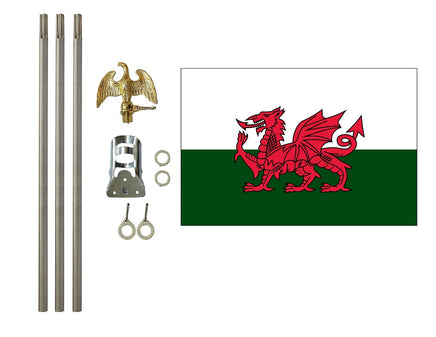 3'x5' Wales Polyester Flag with 6' Flagpole Kit