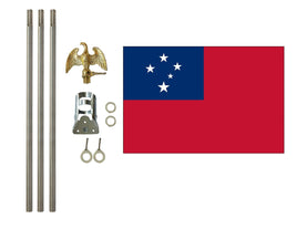 3'x5' Western Samoa Polyester Flag with 6' Flagpole Kit