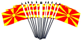 Macedonia Polyester Miniature Flags - 12 Pack