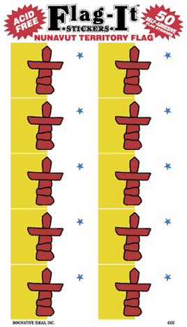 Nunavut Flag Stickers - 50 per pack