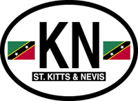 Saint Kitts and Nevis Reflective Oval Decal
