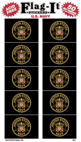US Navy Flag Stickers - 50 per pack