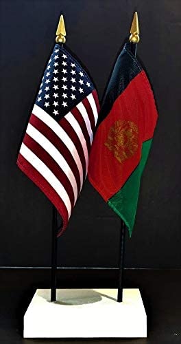 Afghanistan and US Flag Desk Set