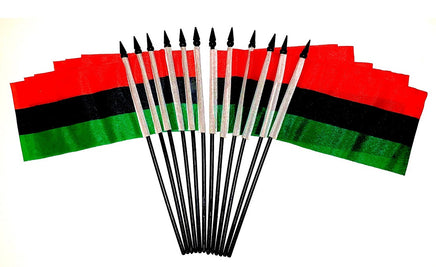 African American Polyester Miniature Flags - 12 Pack
