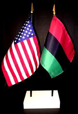 Afro American and US Flag Desk Set