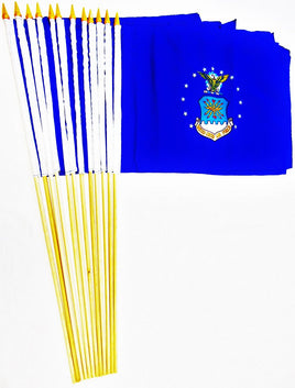 Air Force Polyester Stick Flag - 12"x18"