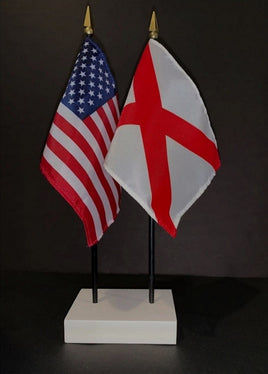 Alabama and US Flag Desk Set