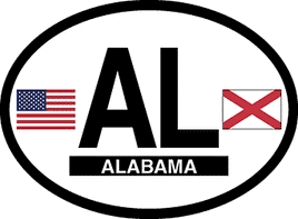 Alabama Reflective Oval Decal