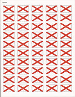 Alabama State Flag Stickers - 50 per sheet