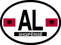 Albania Reflective Oval Decal
