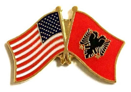 Albanian Friendship Flag Lapel Pins