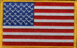 American Flag Patch - Gold Border - Left Hand