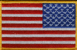 American Flag Patch - Gold Border - Right Hand