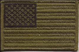 American Flag Patch - Subdued Green - Left Hand