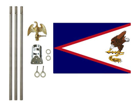 3'x5' American Samoa Polyester Flag with 6' Flagpole Kit