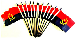 Angola Polyester Miniature Flags - 12 Pack