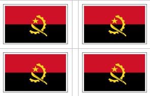 Angolan Flag Stickers - 50 per sheet