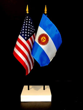 Argentina and US Flag Desk Set