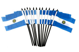 Argentina Polyester Miniature Flags - 12 Pack
