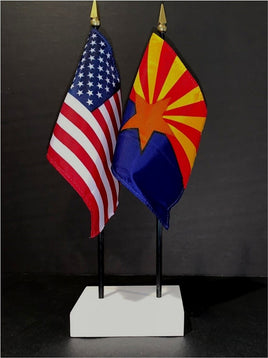 Arizona and US Flag Desk Set