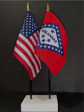Arkansas and US Flag Desk Set