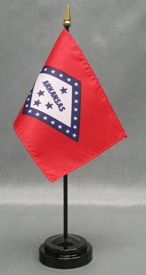 Arkansas Miniature Table Flag - Deluxe