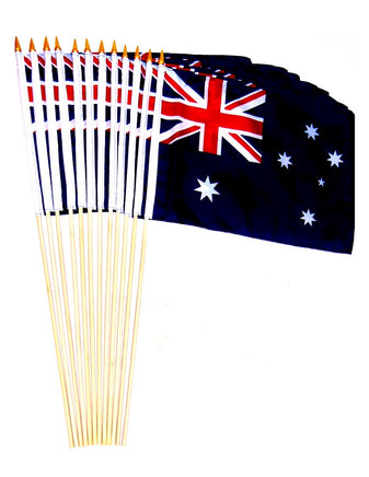 Australia Polyester Stick Flag - 12"x18" - 12 flags