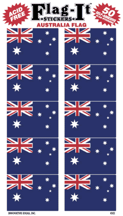 Australia Flag Stickers - 50 per pack