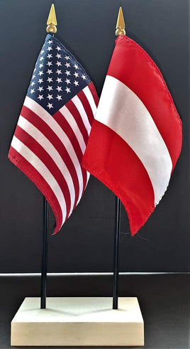 Austria and US Flag Desk Set