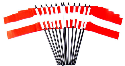 Austria Polyester Miniature Flags - 12 Pack
