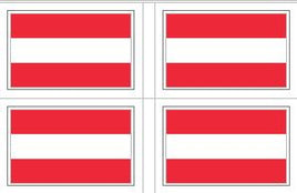 Austrian Flag Stickers - 50 per sheet