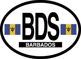 Barbados Reflective Oval Decal